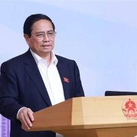 El primer ministro Pham Minh Chinh habla en el evento. (Fuente: VNA)