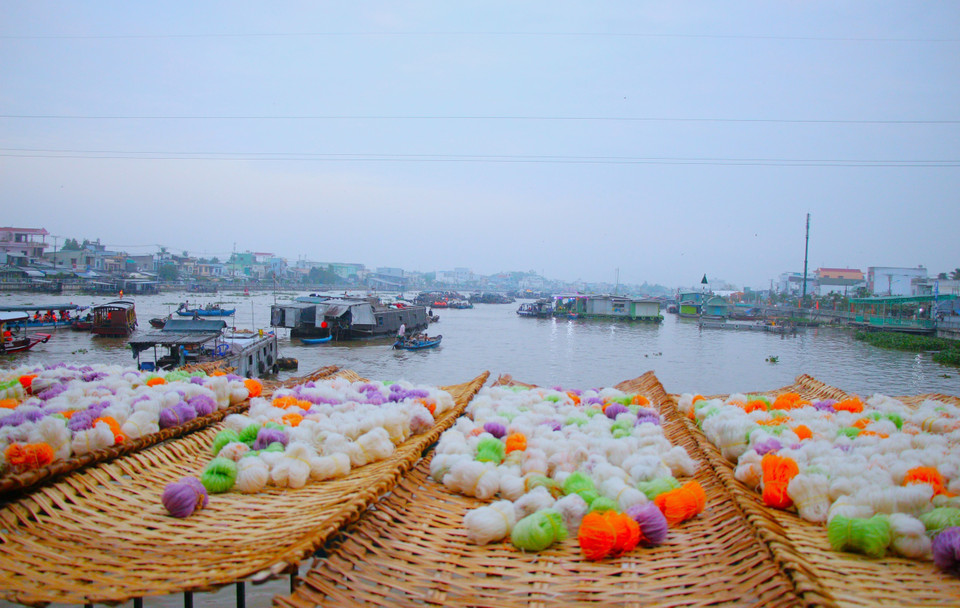 Un rincón del mercado flotante de Cai Rang. Foto: VNA