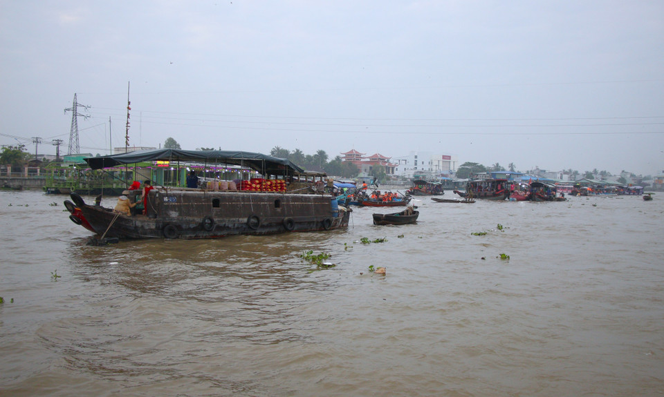 Un rincón del mercado flotante de Cai Rang. Foto: VNA