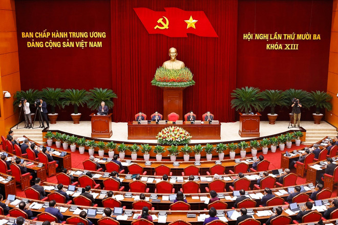 El secretario general del Partido Comunista de Vietnam, To Lam, habla en el evento. (Foto: VNA) vna-potal-khai-mac-hoi-nghi-lan-thu-muoi-ba-ban-chap-hanh-trung-uong-dang-khoa-xiii-8319271.jpg