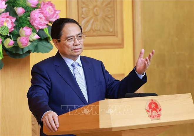 El primer ministro de Vietnam, Pham Minh Chinh, habla en el evento. (Foto: VNA) uuidc7bbc66e-e1f1-4e16-8a5c-655afa7a3e72code001library1type1mode1loctruecaptrue.jpg