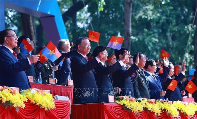 El secretario general del Partido Comunista de Vietnam, To Lam, en el desfile militar. (Foto: VNA) 1000000456.jpg