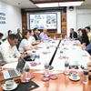En la sesión de trabajo entre la delegación vietnamita y el Centro de Ingeniería Genética y Biotecnología de Cuba (Foto: VNA)