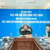 El mayor general Pham Manh Thang, director del Departamento de Operaciones de Mantenimiento de la Paz y jefe de la delegación del Ministerio de Defensa de Vietnam, participa en la cita (Fuente: VNA)