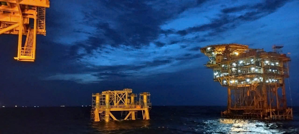 La base de la plataforma BK-23 se ubica cerca de la plataforma BK-14 existente (Foto: VNA)