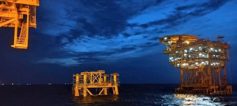 La base de la plataforma BK-23 se ubica cerca de la plataforma BK-14 existente (Foto: VNA)