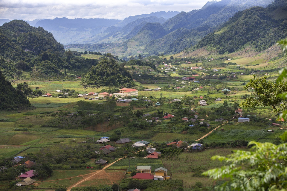 Un paisaje tranquilo en la aldea de Thung Man, comuna de Hang Kia, distrito de Mai Chau, provincia norteña de Hoa Binh (Foto: VNA)
