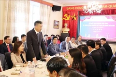 El embajador de Vietnam en Praga, Duong Hoai Nam, en el encuentro con los delegados empresariales. (Foto: VNA)