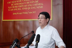 El presidente Luong Cuong habla en la reunión. (Foto: VNA)