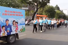 Campaña de sensibilización sobre la población. (Foto: VNA/Vietnam+)