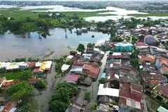 Una zona afectada por inundaciones en Célebes Meridional, Indonesia, el 24 de diciembre de 2024 (Foto: Xinhua/VNA)