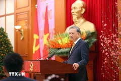 El secretario general del Partido Comunista de Vietnam, To Lam, habla en el encuentro. (Foto: VNA)
