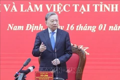 El secretario general del Partido Comunista de Vietnam, To Lam, habla en la reunión. (Foto: VNA)