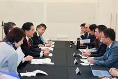 Durante la reunión sobre el CPTPP entre los dos ministros de Vietnam y Japón (Foto: VNA)