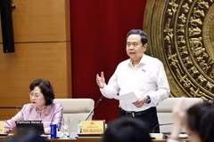 El presidente de la Asamblea Nacional, Tran Thanh Man, habla en el evento. (Foto: VNA)