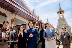 Ngo Phuong Ly, esposa del secretario general del Partido Comunista y presidente de Vietnam, To Lam, y la cónyuge del primer ministro tailandés, Thananon Charnvirakul. Foto: VNA