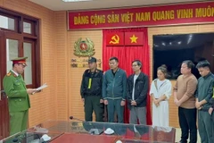 Los acusados ​​en el caso. (Foto: Policía de Hanoi)