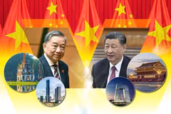 Las relaciones Vietnam-China siguen avanzando a nuevo nivel. Fuente: Infographic qdnd.vn