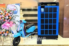 Estación de intercambio de baterías para motocicletas y vehículos eléctricos de la marca Selex. (Foto: Bnews/vnanet.vn)