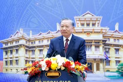 El secretario general del Partido Comunista y presidente de Vietnam, To Lam, interviene en la cita. (Foto: VNA)