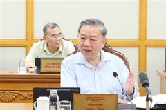 El secretario general del Partido Comunista de Vietnam (PCV), To Lam, habla en la reunión. (Foto: VNA)