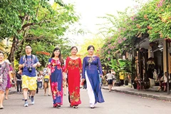 Los turistas visitan el casco antiguo de la ciudad de Hoi An, provincia de Quang Nam. (Foto: nhandan.vn)