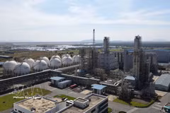 Vista de la planta química de Hyosung, un proyecto de inversión de Corea del Sur, ubicada en el barrio de Tan Phuoc, Ciudad Ho Chi Minh. (Foto: VNA)