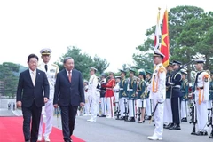 En la ceremonia de bienvenida (Foto: VNA)
