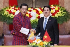 El presidente de Vietnam, Luong Cuong, (derecha) y el Rey de Bután, Jigme Khesar Namgyel Wangchuck. (Foto: VNA)