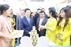 El viceprimer ministro Mai Van Chinh visita los pabellones de Vietnam en la 22.ª Feria China-ASEAN (CAEXPO). Foto: VNA
