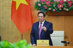 El primer ministro de Vietnam, Pham Minh Chinh, habla en la cita (Foto: VNA)