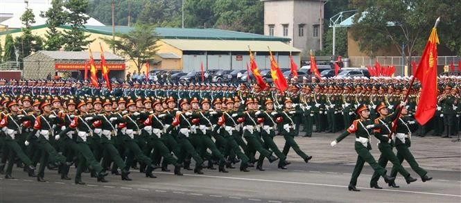 Las fuerzas armadas participan en el ensayo (Foto: VNA)