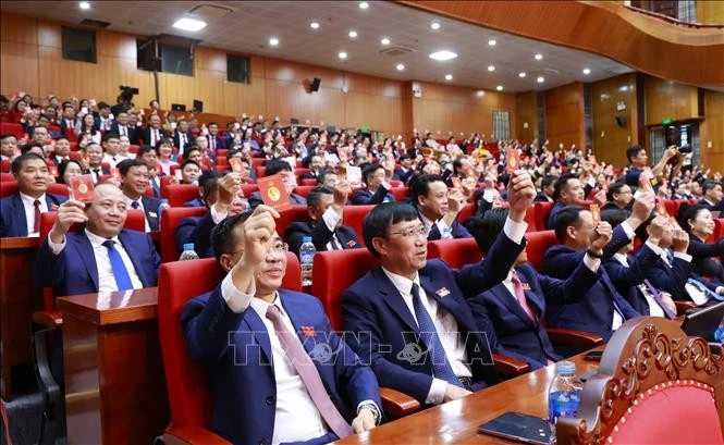 Delegados en la primera asamblea del Comité partidista de la provincia vietnamita de Bac Ninh para el mandato 2025–2030 (Foto: VNA)