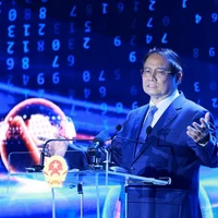 El primer ministro de Vietnam, Pham Minh Chinh, interviene en la cita (Foto: VNA)