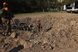 Escena de un ataque con misiles iraníes en Beer Sheva, Israel, el 2 de marzo de 2026. (Fuente: VNA)
