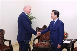 El viceprimer ministro Tran Hong Ha recibe a Reha Denemec, vicepresidente del Grupo turco IC ICTAS. (Fuente: VNA)