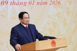 El primer ministro de Vietnam, Pham Minh Chinh, dirige la conferencia (Fuente: VNA)