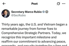 La publicación en la red social X del secretario de Estado estadounidense Marco Rubio. 