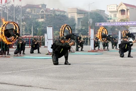 Entrenamiento de fuerzas para garantizar la seguridad durante el XIV Congreso del Partido