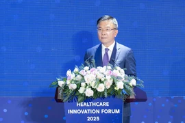El viceprimer ministro Le Thanh Long pronuncia un discurso en el foro (Foto: Vietnam+) 