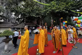 Una procesión en el Festival Vu Lan - Ngu Hanh Son 2025. (Foto: VNA)