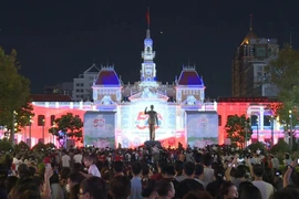 Espectáculo de Mapping 3D y fuegos artificiales en Ciudad Ho Chi Minh