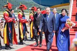 El secretario general del Partido Comunista de Vietnam, To Lam, y su esposa, inician la visita de Estado a Corea del Sur. (Fuente: VNA)