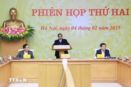 El primer ministro de Vietnam, Pham Minh Chinh, en la reunión. (Fuente: VNA)