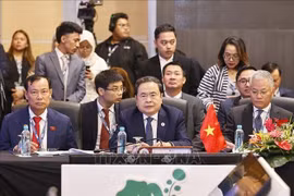 El presidente de la Asamblea Nacional, Tran Thanh Man participa en la reunión del Comité Ejecutivo de la AIPA. (Fuente: VNA) 