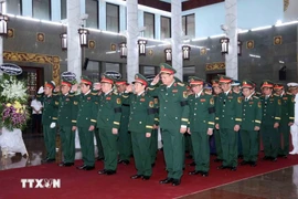 Una delegación de la Comisión Central Militar rinde tributo al general Le Van Dung. (Fuente: VNA) 