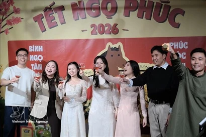 El programa del Tet organizado por la Universidad RUDN de Moscú. (Foto: VNA)