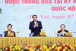 El primer ministro Pham Minh Chinh preside una conferencia destinada a difundir e implementar las leyes y resoluciones adoptadas por la Asamblea Nacional (Fuente: VNA)