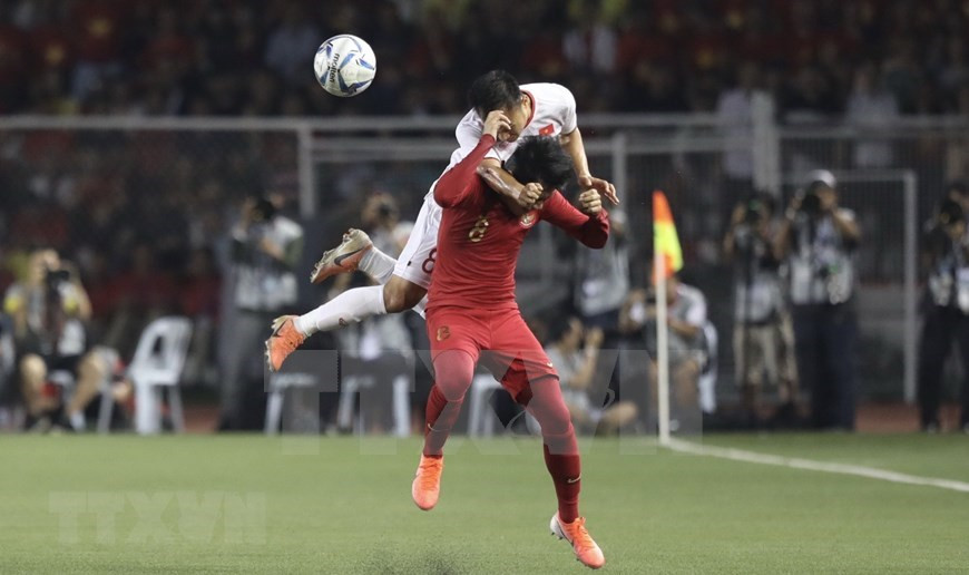 A pesar de las presiones que sufrieron en los últimos minutos del partido, los discípulos del entrenador surcoreano Park Hang- seo se mantuvieron firmes en defensa y despejaron todos los ataques del rival (Fuente: VNA)