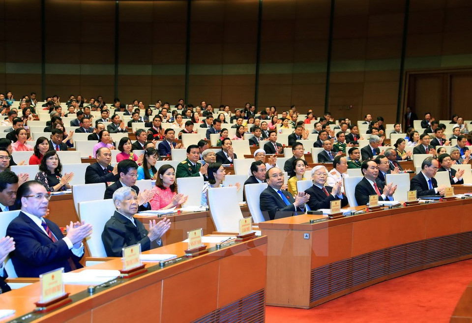 Líderes de Vietnam en la actividad (Fuente: VNA)